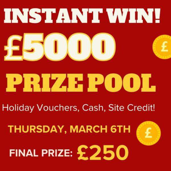 Picture showing a £5000 prize pool to be won