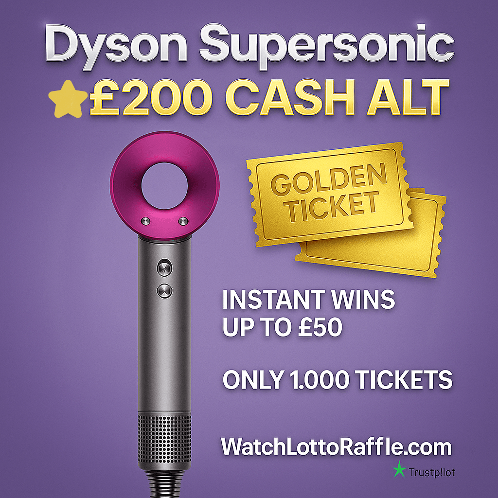 Dyson Supersonic + Cash Alternative £1 a Play 💨✨